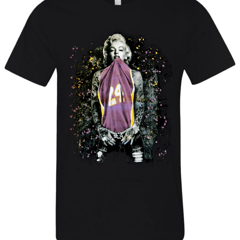 Marilyn Monroe with Purple & Gold 24 Vintage Art Printed Urban Graphic Cotton T-Shirt
