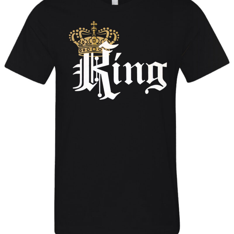King Couple Funny Family Printed Urban Graphic Cotton T-Shirt