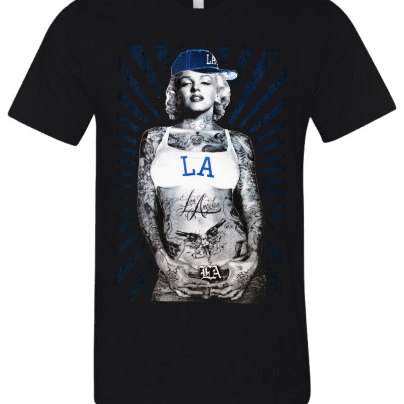 Marilyn Monroe with Los Angeles Vintage Art Printed Urban Graphic Cotton T-Shirt